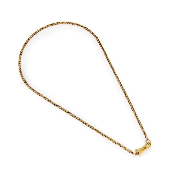 A Georgian gold neck chain with hand clasp