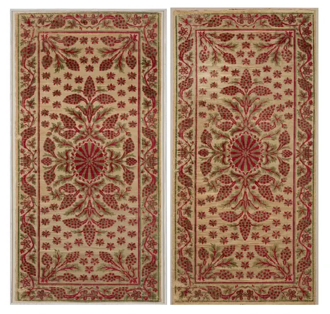 A pair of Ottoman Scutari voided velvet panels,Turkey