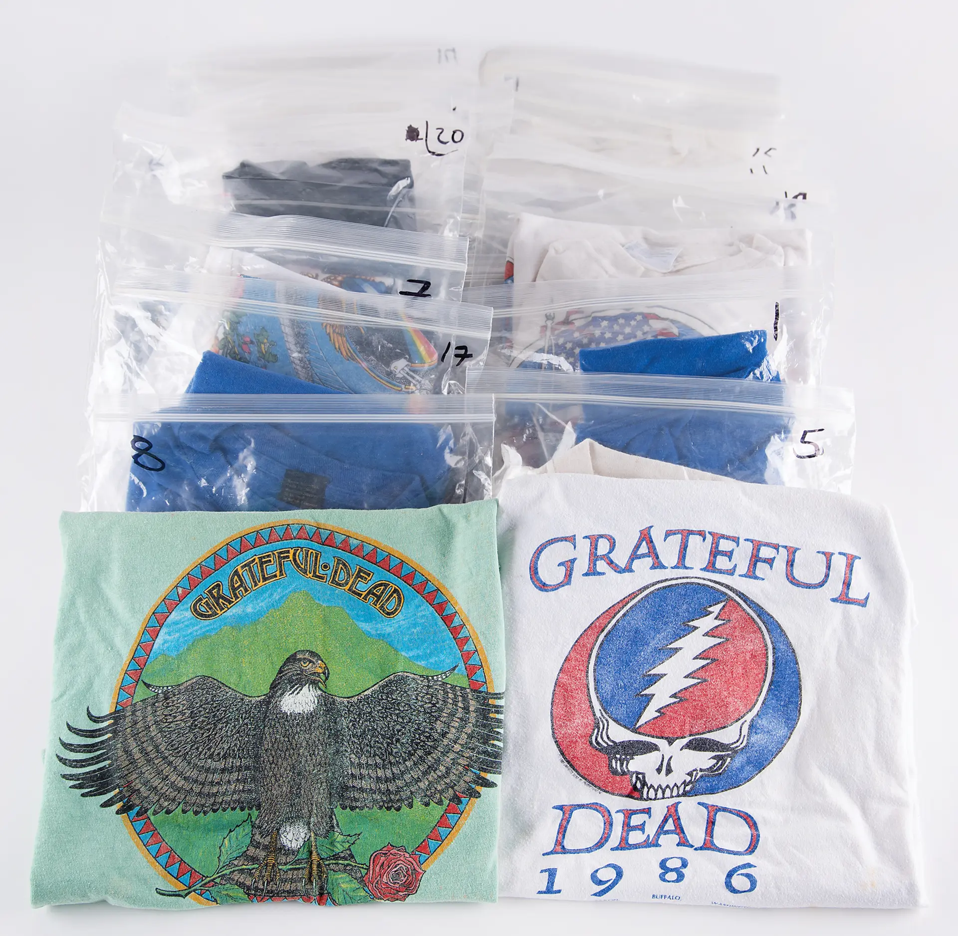 Grateful Dead Collection of (20) Vintage Tour Shirts from the 1970s-1990s