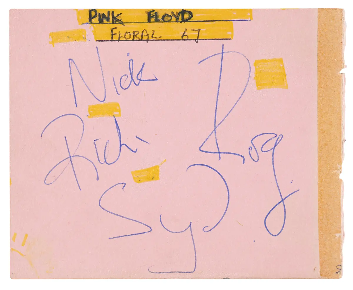 Pink Floyd Original Lineup Signatures with Syd Barrett - Obtained