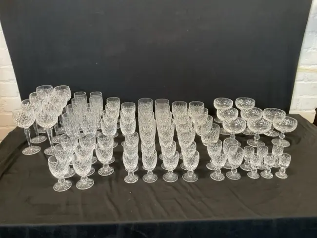An extensive suite of Waterford cut crystal glasses in the Boyne pattern