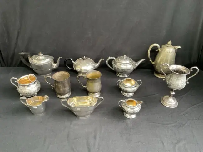 Miscellaneous silver plate including two three-piece tea services