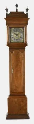 An early 18th century Pennsylvania walnut tall clock by Peter Stretch