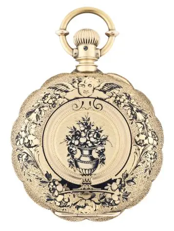 A very attractive late 19th century Waltham pocket watch with engraved