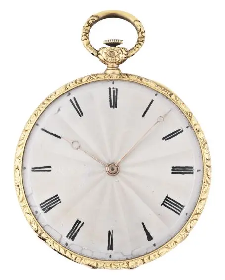 An early 19th century Swiss or French gold quarter repeating pocket watch