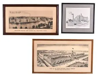 A lot of three American watch factory posters