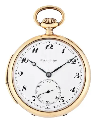 An early 20th century gold minute repeating pocket watch by E. Mathey