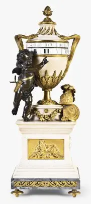 A large third quarter 19th century French bronze and marble urn form