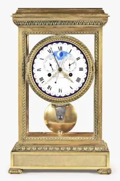 A large mid 19th century four glass table regulator with perpetual