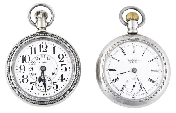 A lot of two 18 size American pocket watches