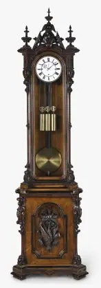 An exceptional late 19th century Renaissance Revival standing Vienna regulator