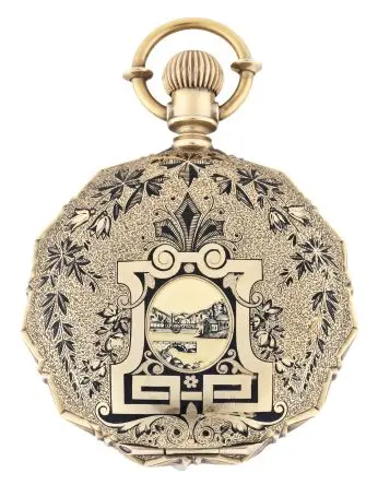A very attractive late 19th century Elgin pocket watch with engraved