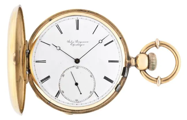 A late 19th century gold pivoted detent pocket chronometer by Jules Jurgensen