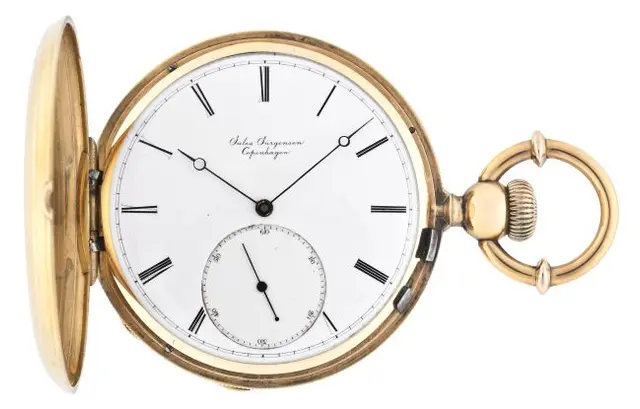 A late 19th century gold pivoted detent pocket chronometer by Jules Jurgensen