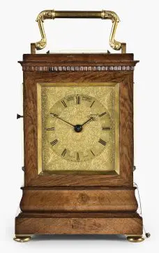 A mid 19th century rosewood giant carriage clock with chronometer
