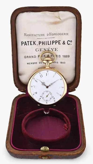 An early 20th century Patek Philippe pocket watch with box