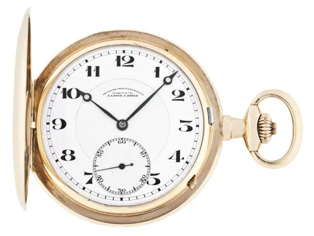 An early 20th century gold A. Lange & Sohne DUF pocket watch