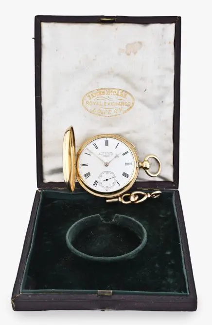A mid 19th century gold half quarter repeating pocket watch with duplex