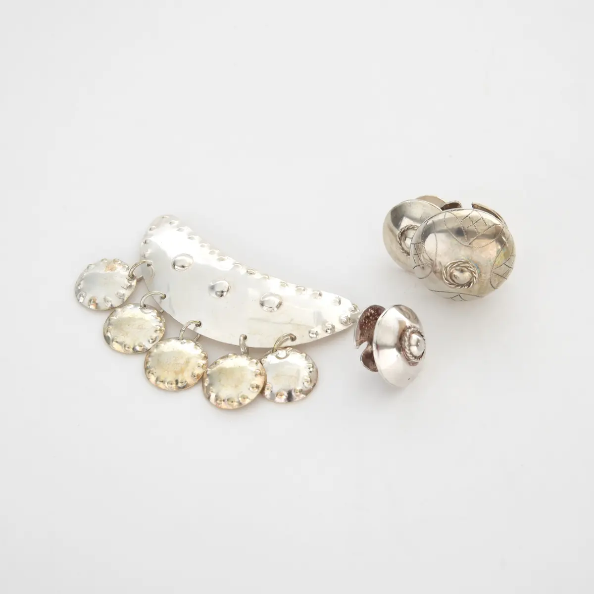 DRÄKTSMYCKEN, 4 delar, sterlingsilver, 1979.