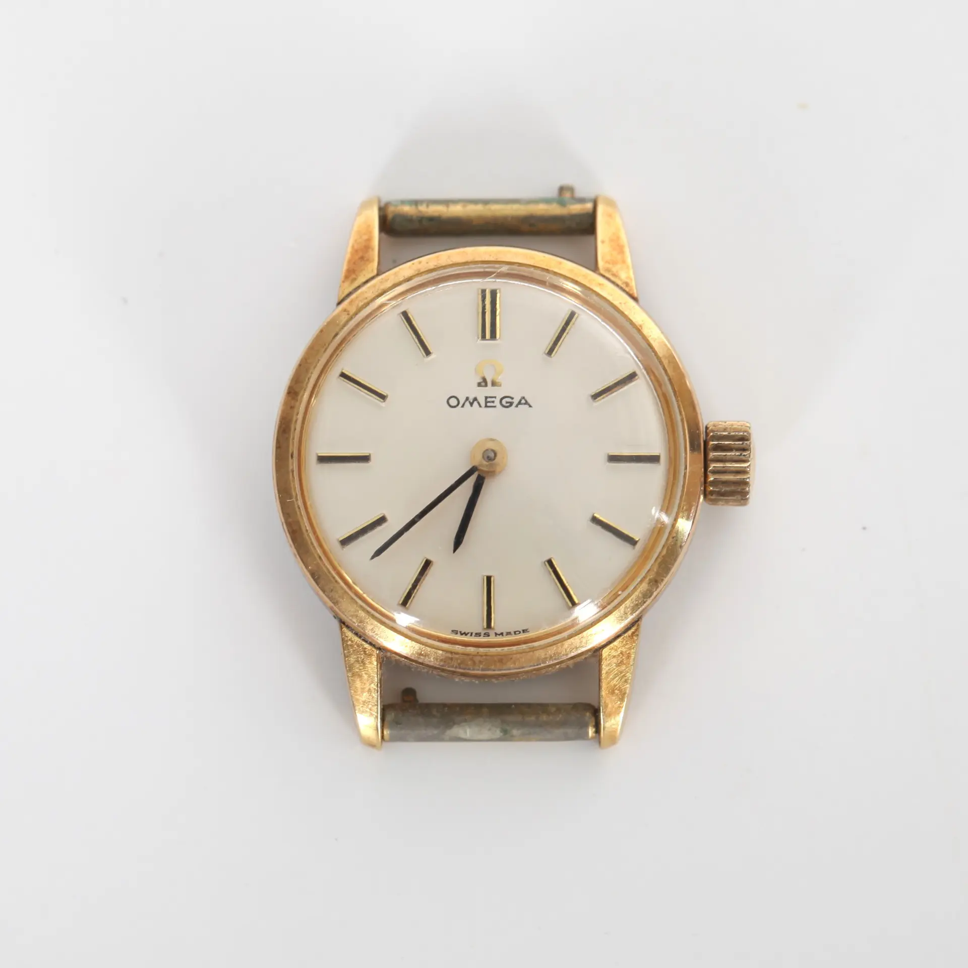 ARMBANDSUR OMEGA, Dam, manuellt, guld på stål.