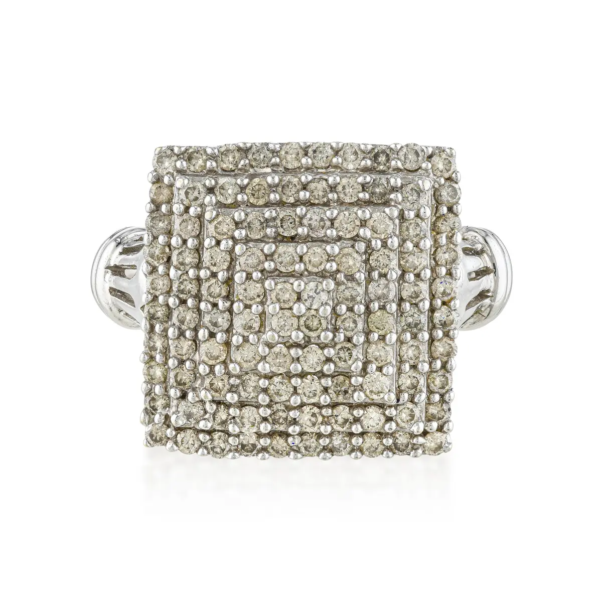 Sculptural Diamond Pyramid Ring