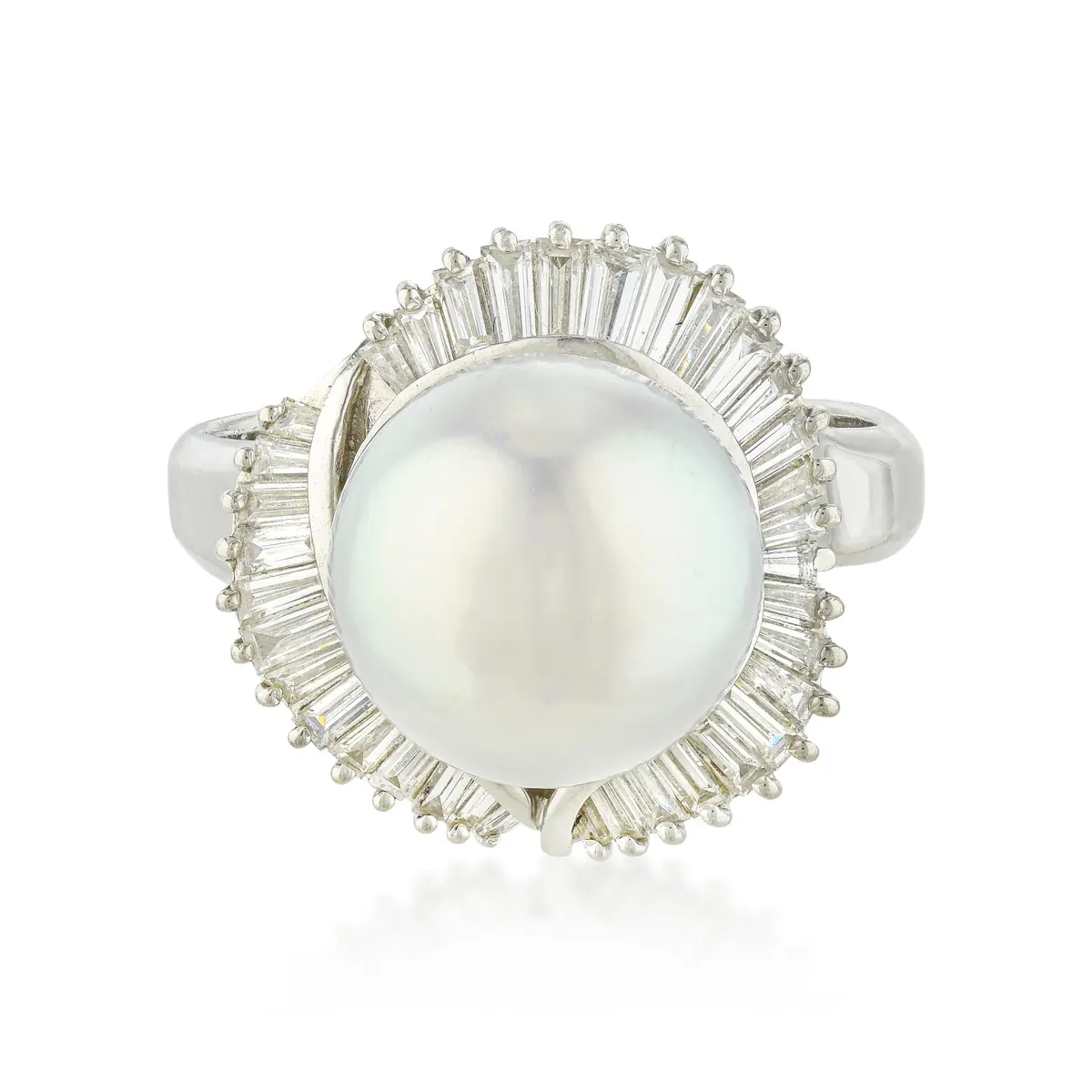 Pearl and Diamond Ballerina Ring