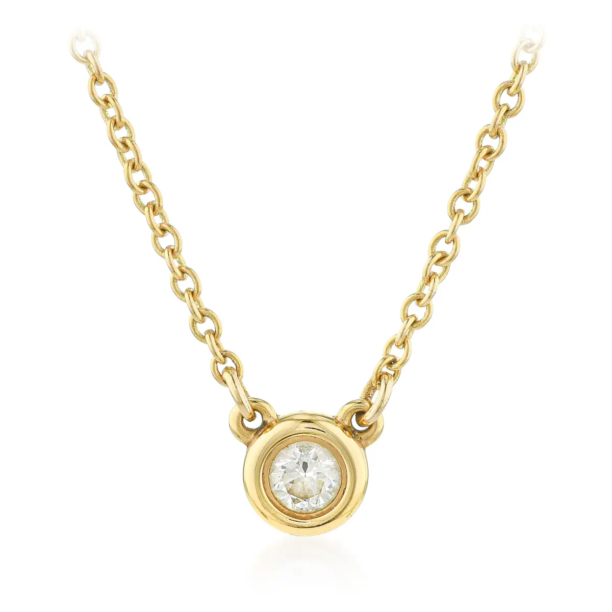 Tiffany & Co. Elsa Peretti Diamond Solitaire Pendant Necklace