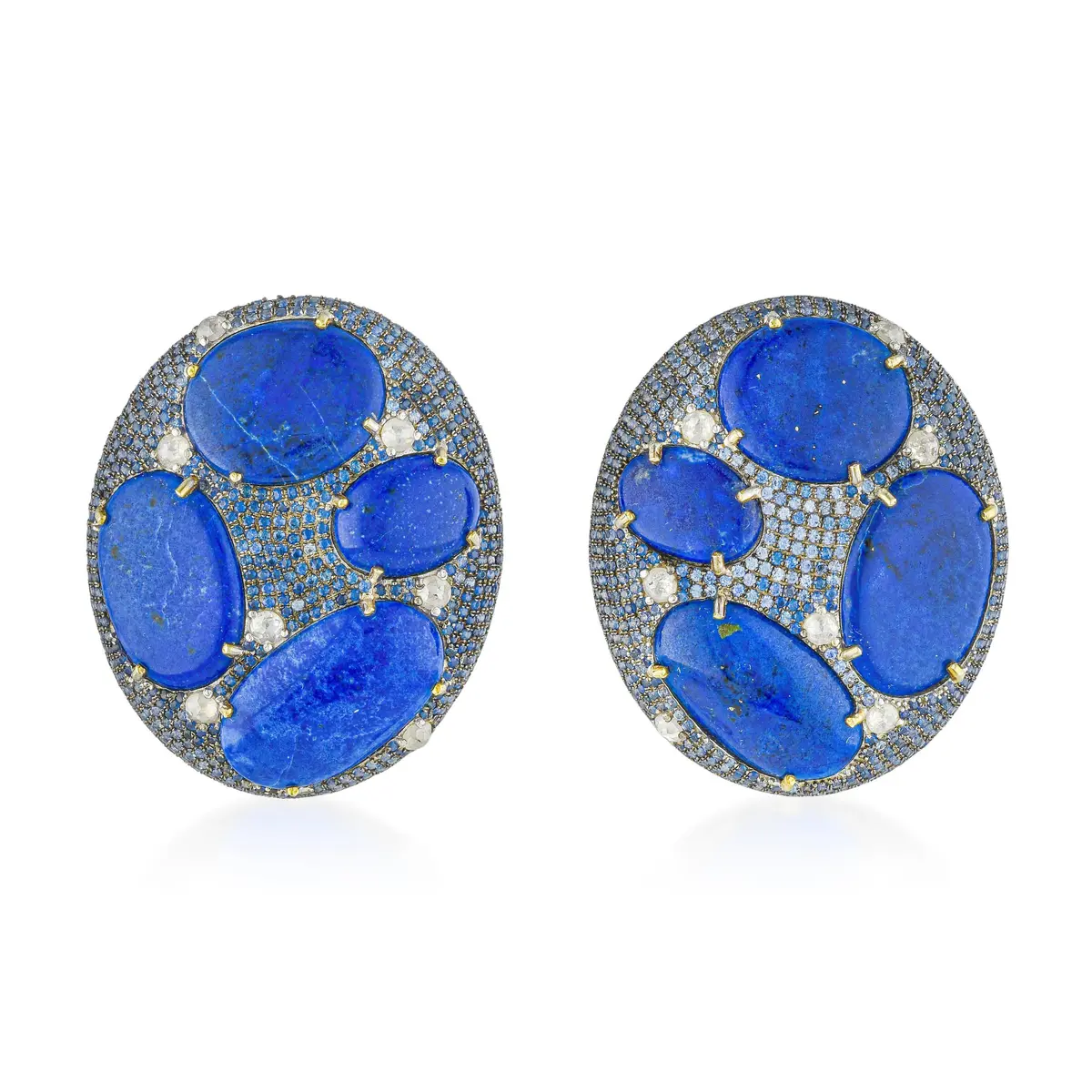 Lapis Lazuli and Diamond Earrings
