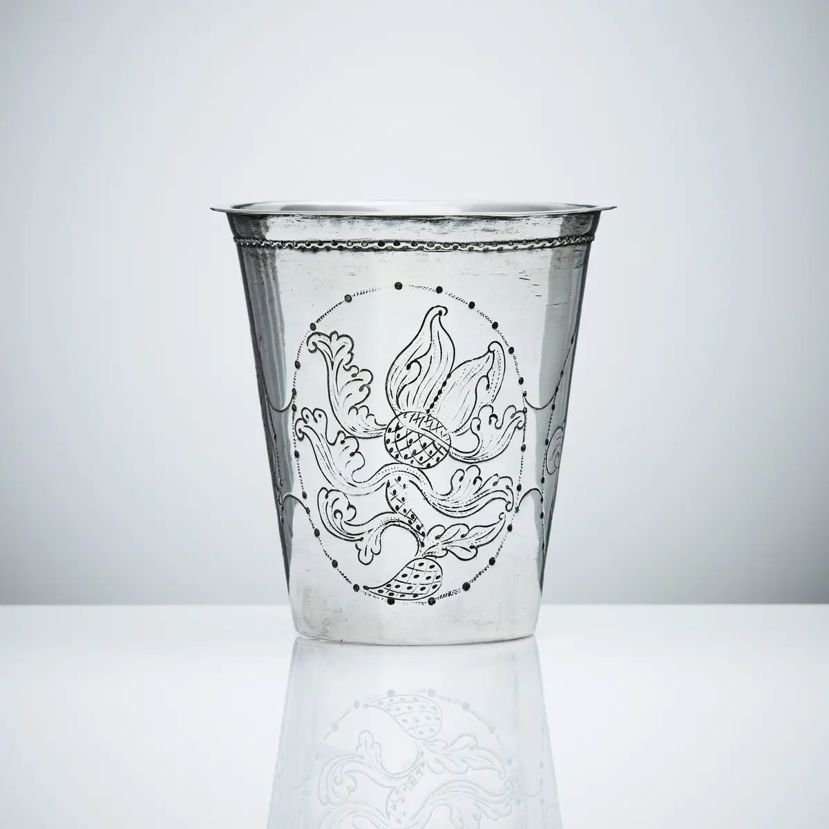 JOHAN FALCKMAN. Bägare, silver, Halmstad 1724.