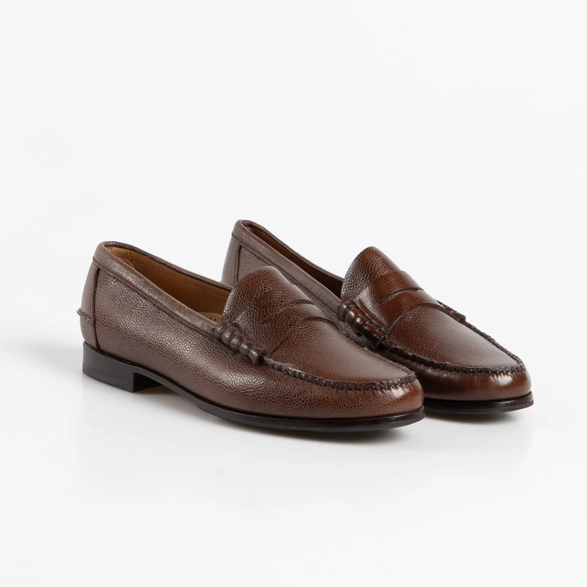 YANKO, loafer, grain, marron, 1-söm, st. 8 (42).