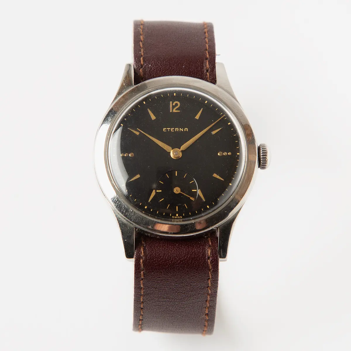 ETERNA, armbandsur, 36,5 mm, stål, 1940-tal.