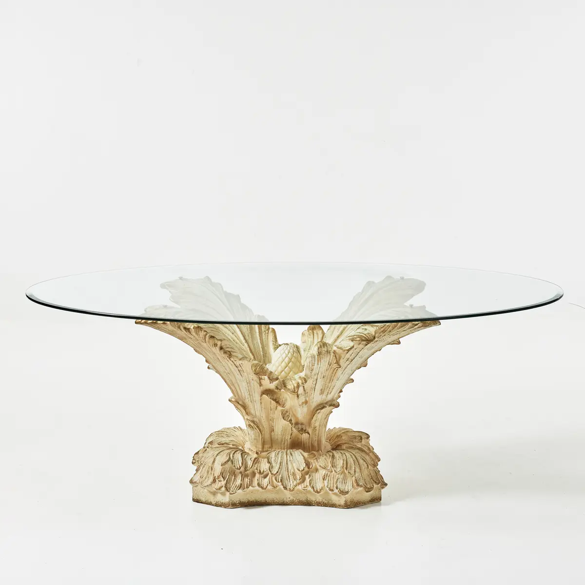 MATBORD, 2000-tal, Hollywood Regency stil, bordsskiva i glas, underrede