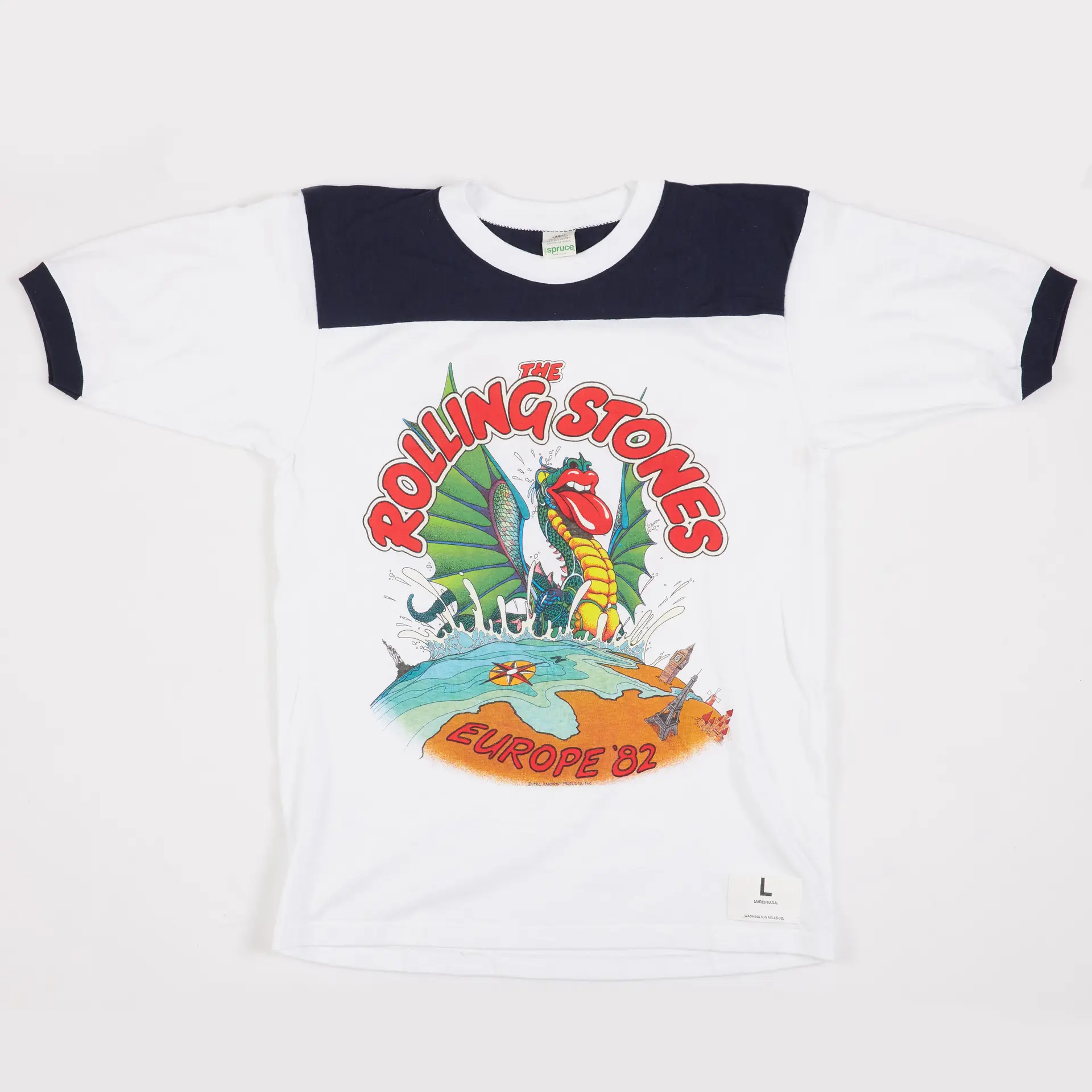 ROLLING STONES, "Europe '82", konsert/turné t-shirt.