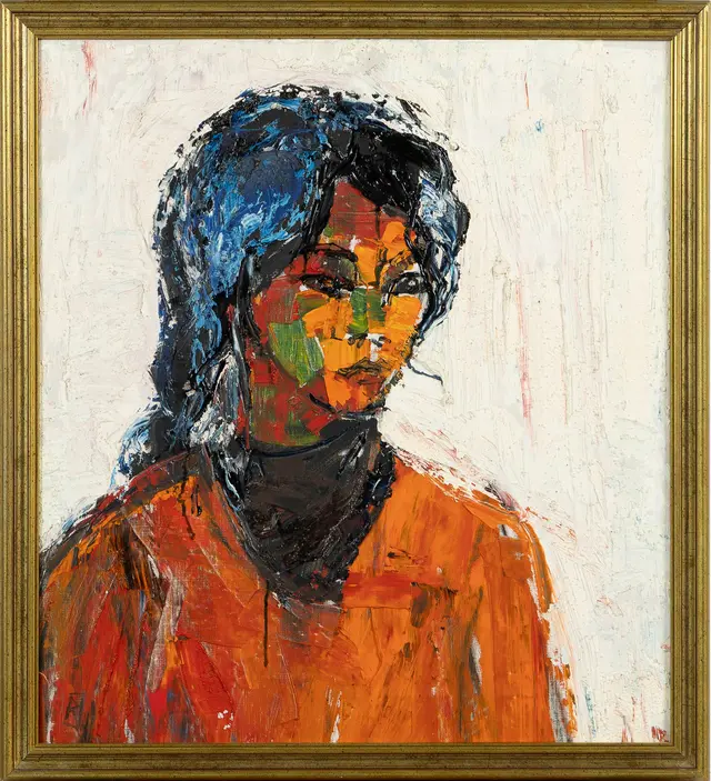 RAGNAR JOHANSSON. Porträtt, olja på duk, monogramsignerad.