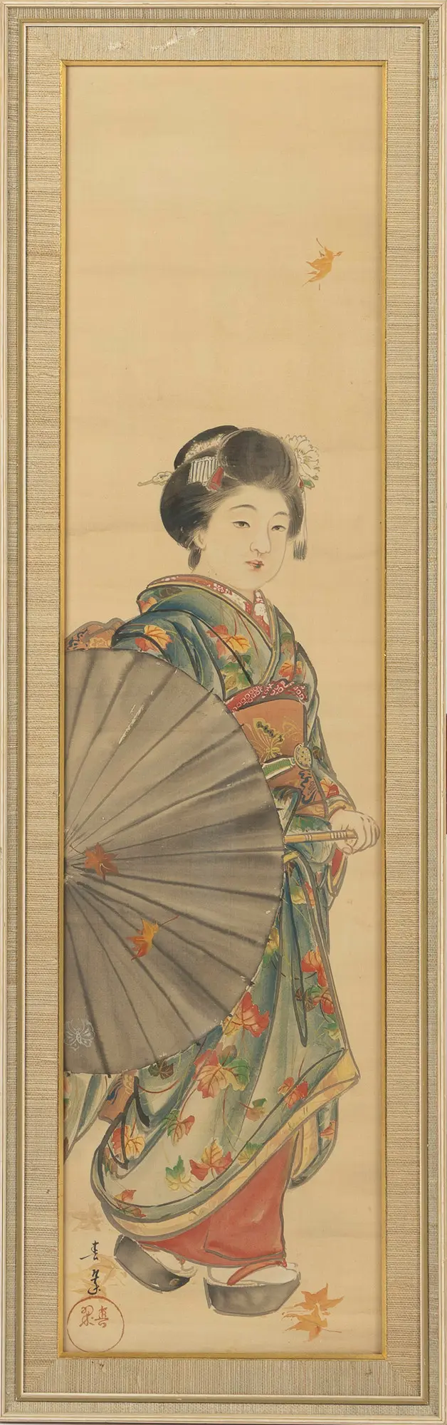 OIDENTIFIERAD KONSTNÄR. Geisha, Kina / Japan, akvarell.