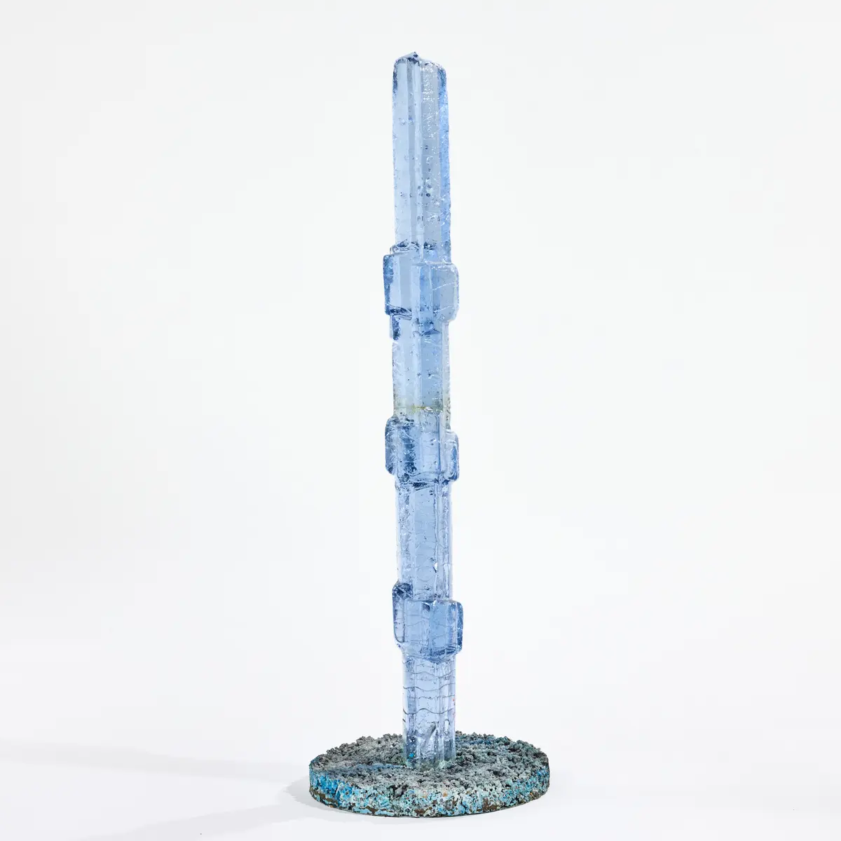 EDVIN ÖHRSTRÖM. "Glasobelisk", skulptur, Lindshammars glasbruk, gjuten