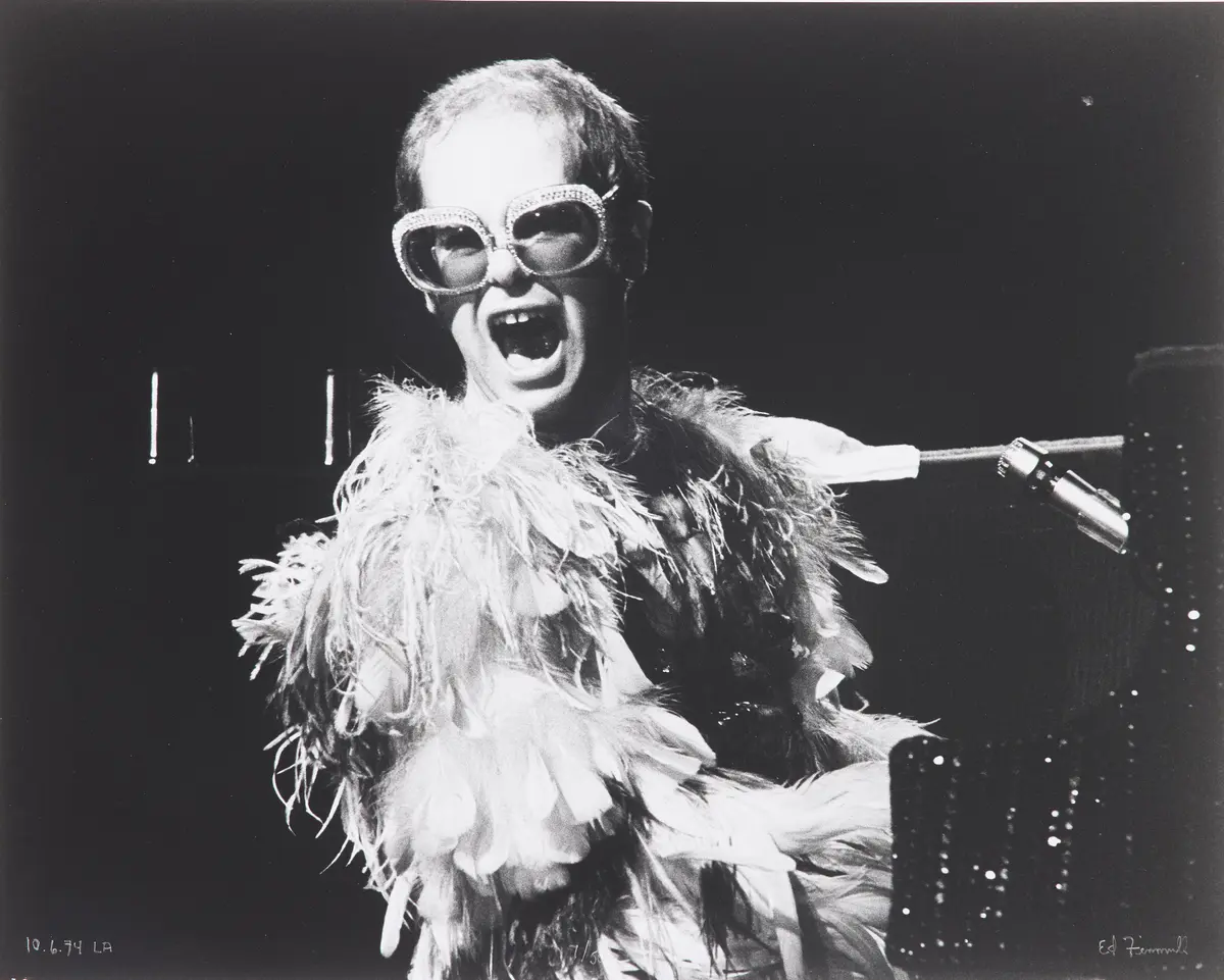 ED FINNELL. Sir Elton John, "Goodbye Yellowbrick Road Tour", Los Angeles