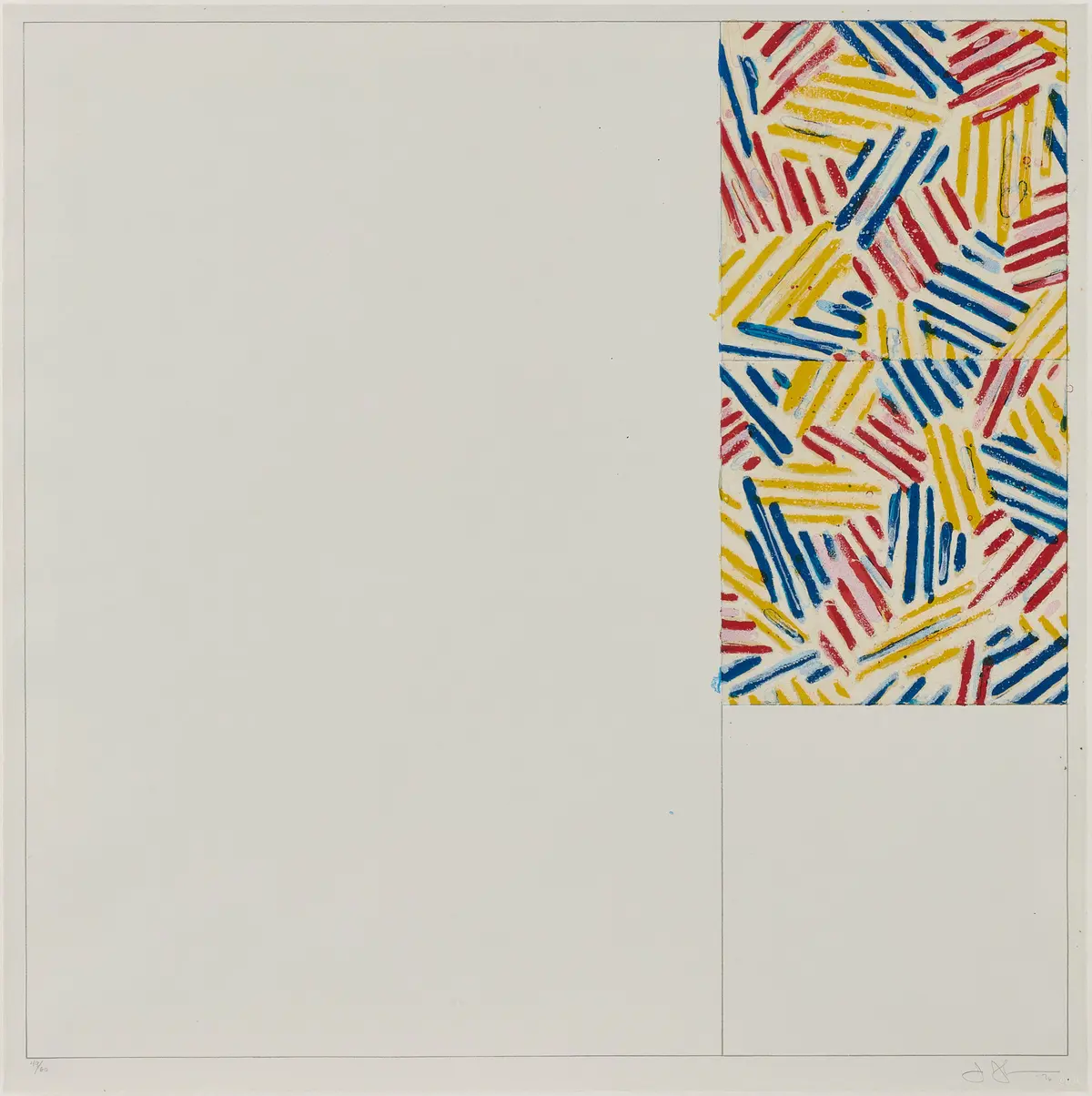 JASPER JOHNS. #5 from ”Six Lithographs (after Untitled, 1975)”.