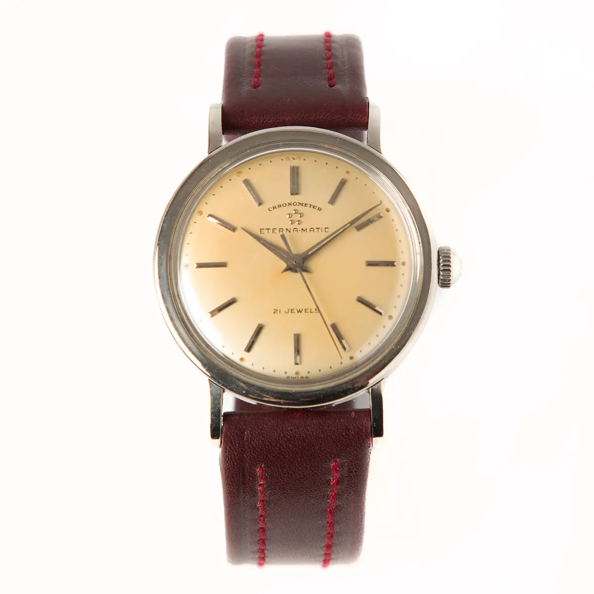 ETERNA-MATIC, Chronometer, armbandsur, 33 mm, stål, 1950-tal.