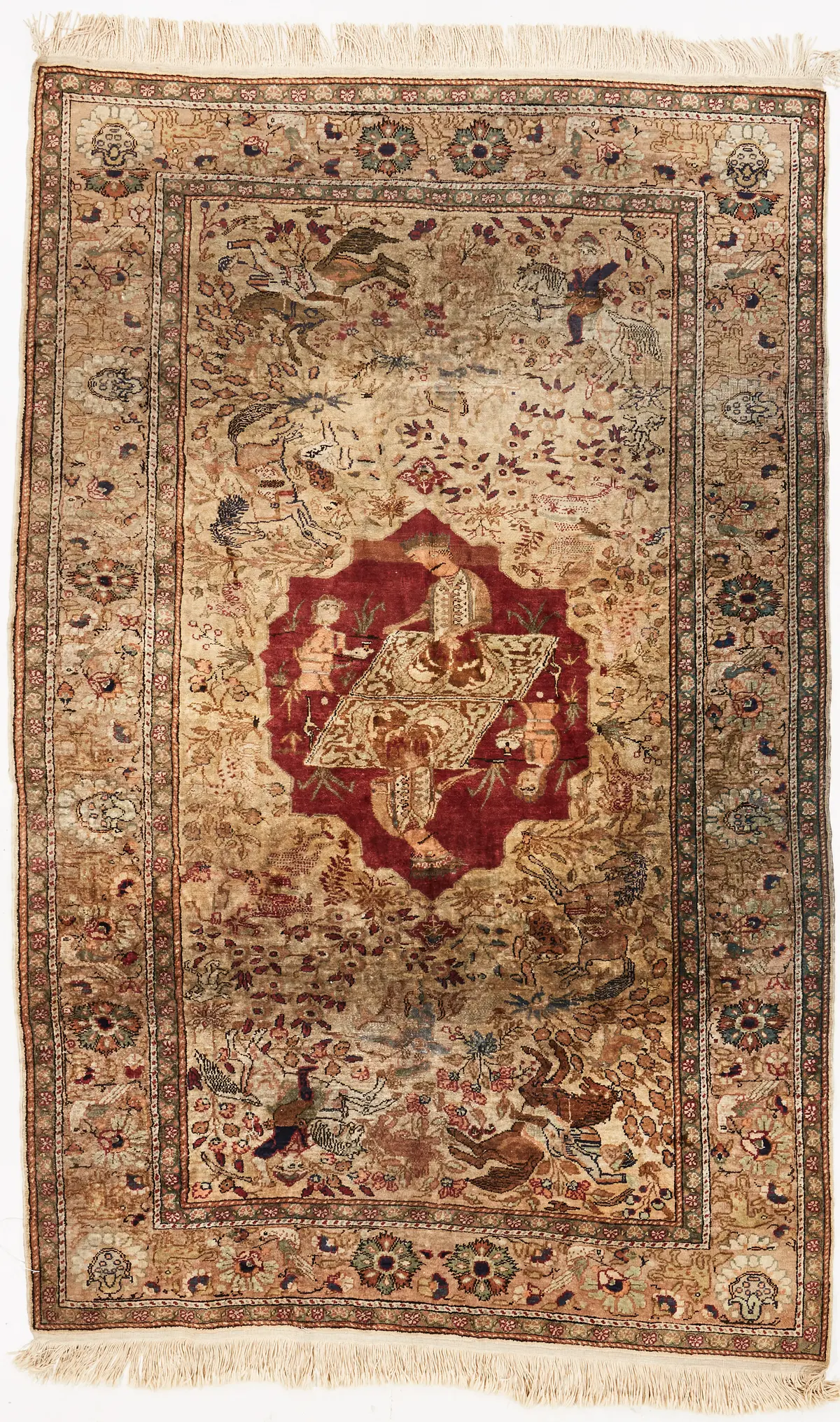 ORIENTMATTA, semiantik, figural ca 236x150 cm.