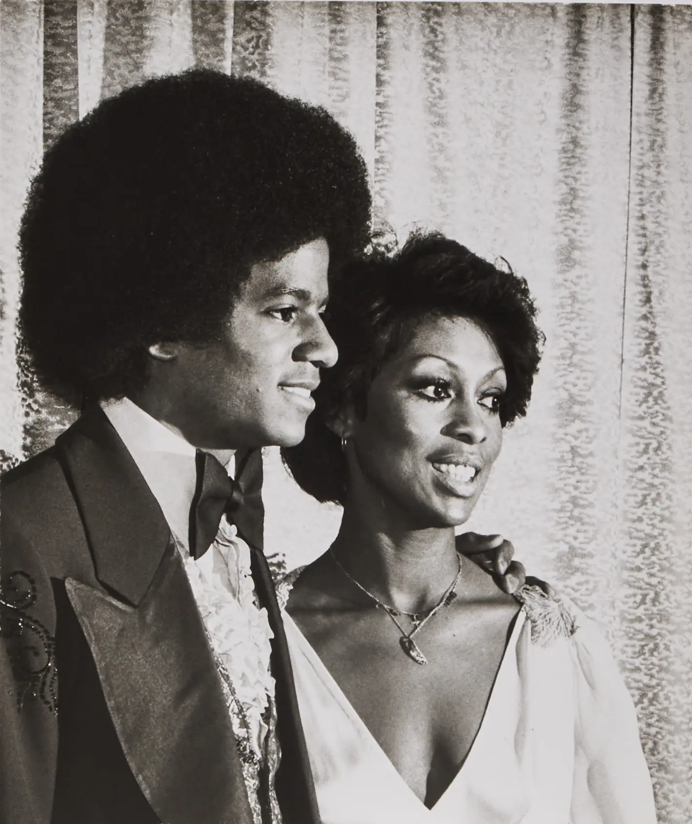 RON GALELLA. January 31, 1977: Micheal Jackson and Lola Falana.