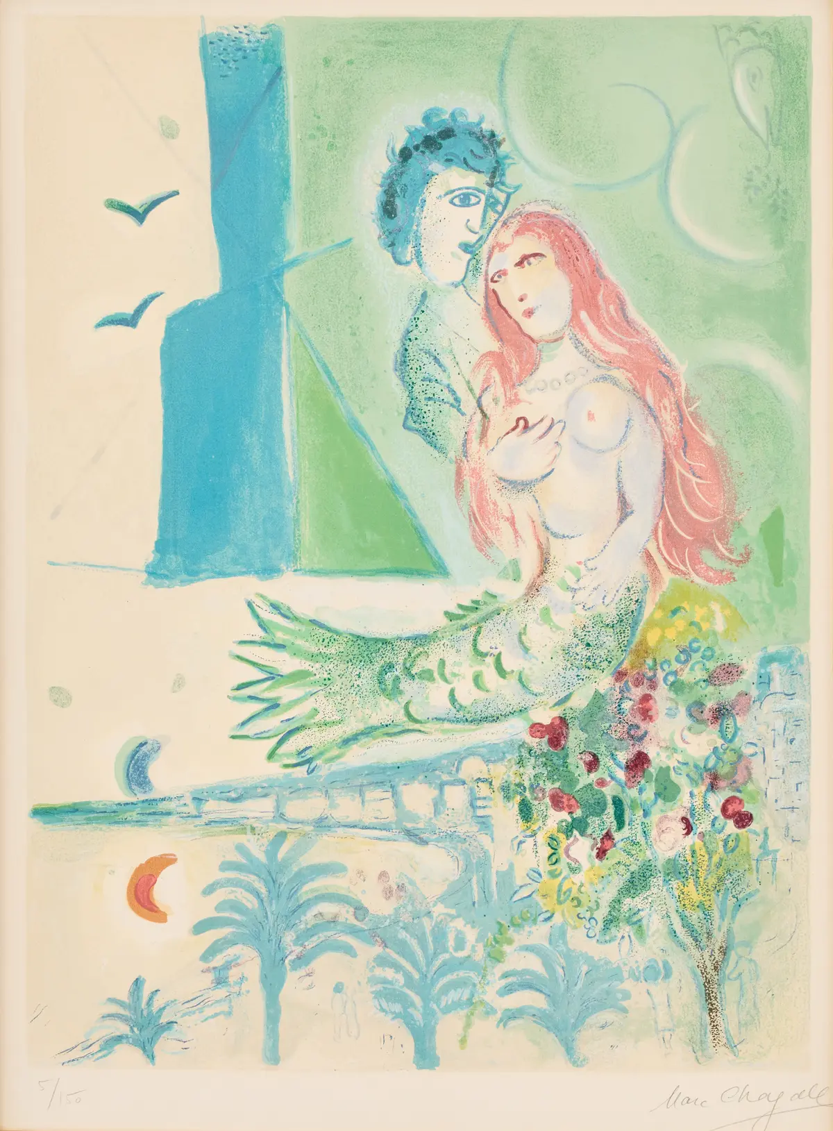MARC CHAGALL. After. "Sirène au Poête" from "Nice et la Côte d'Azur".
