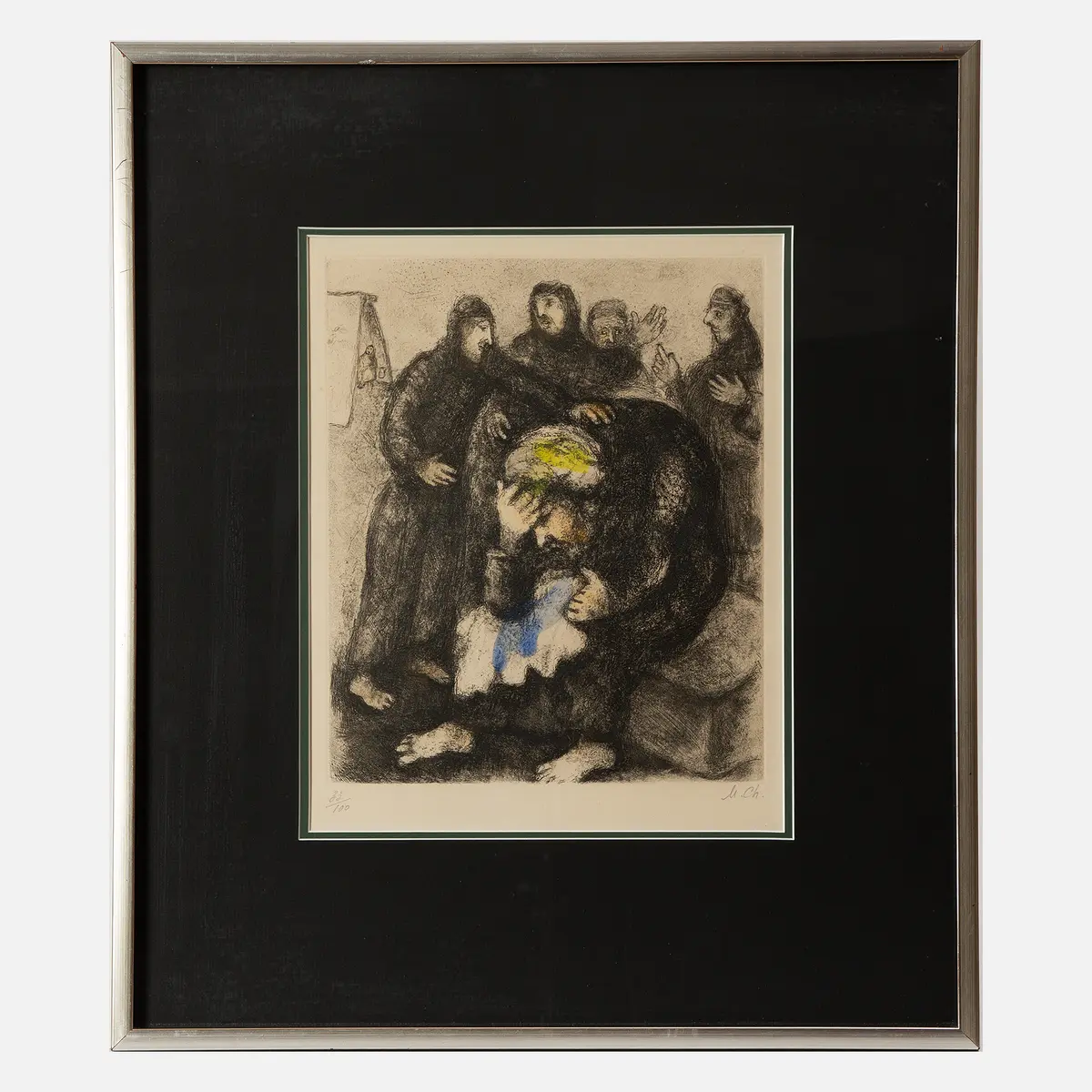 MARC CHAGALL. "Jacob pleurant Joseph", ur sviten "La Bible".