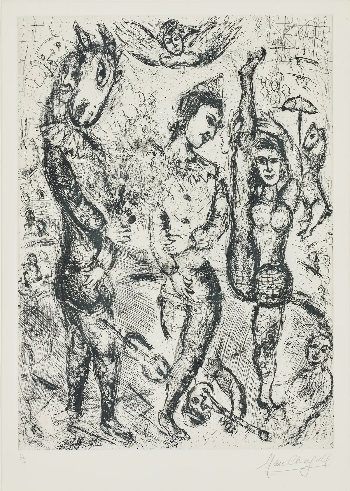 MARC CHAGALL. "Le Pierrot".