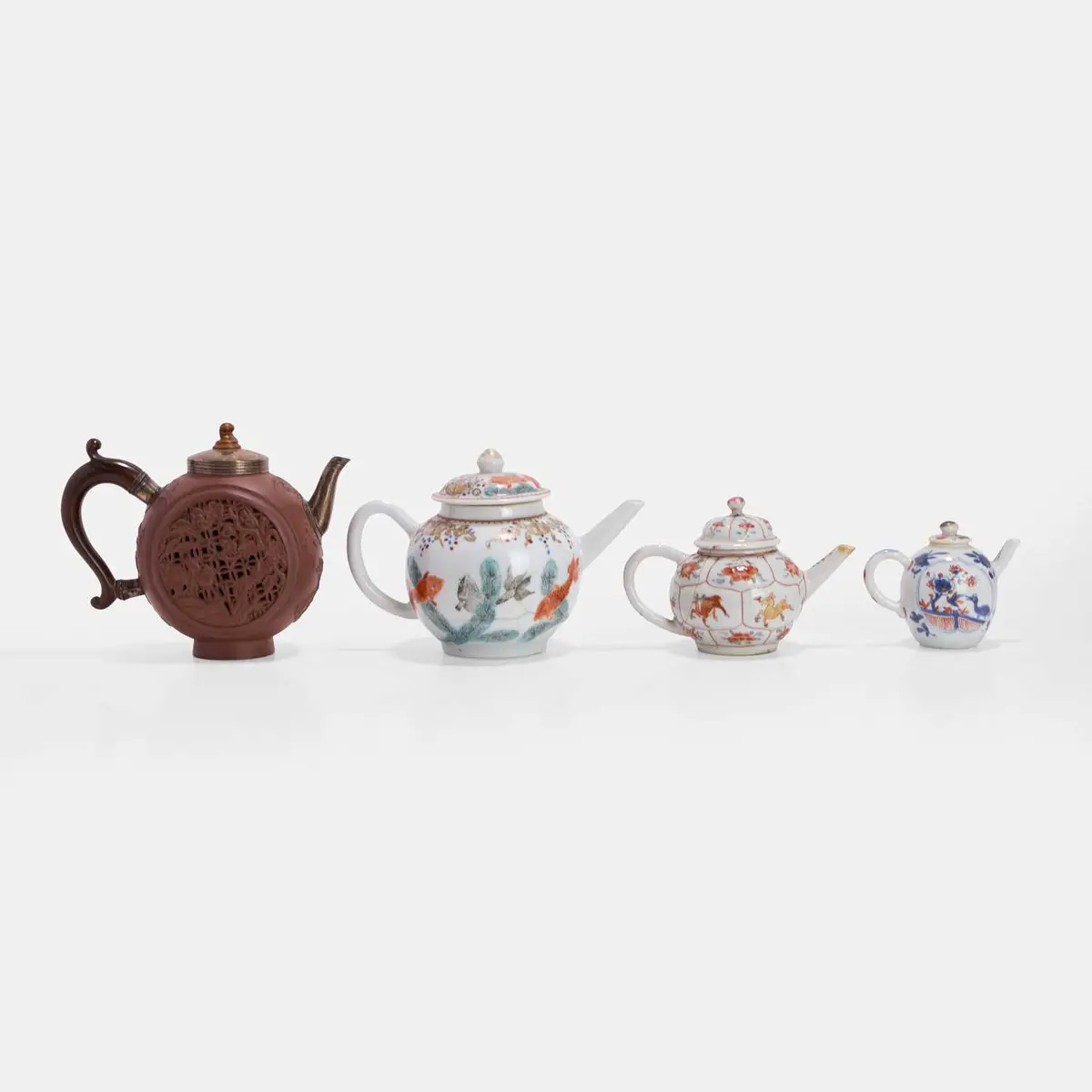 A collection of four Chinese teapots 18th century