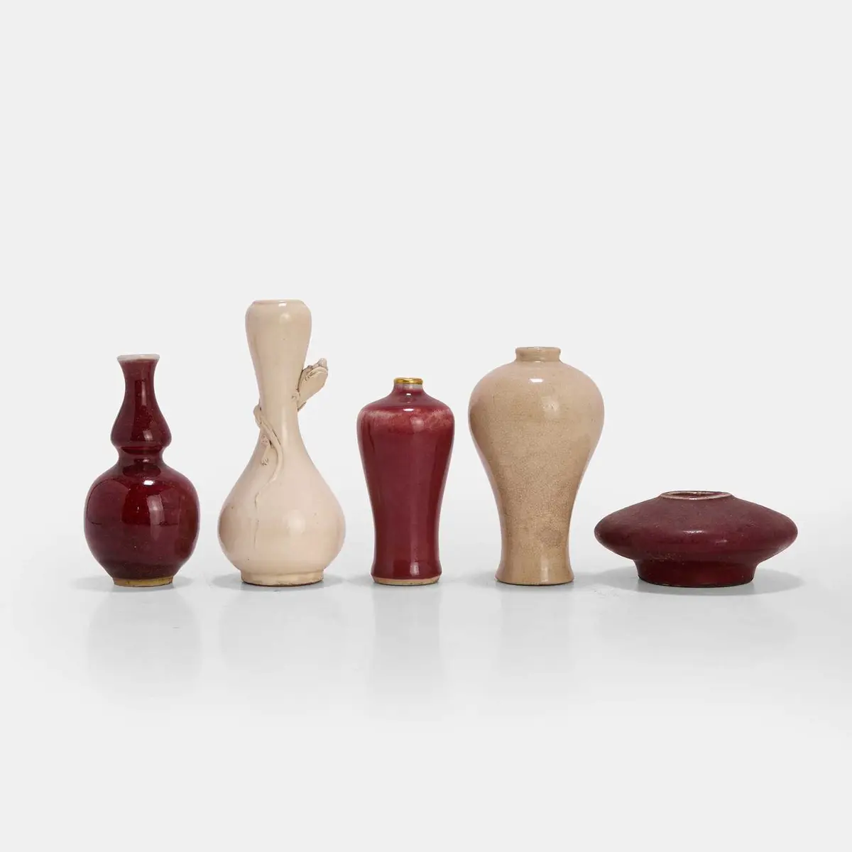 Five Chinese monochrome vases Qing dynasty or later
