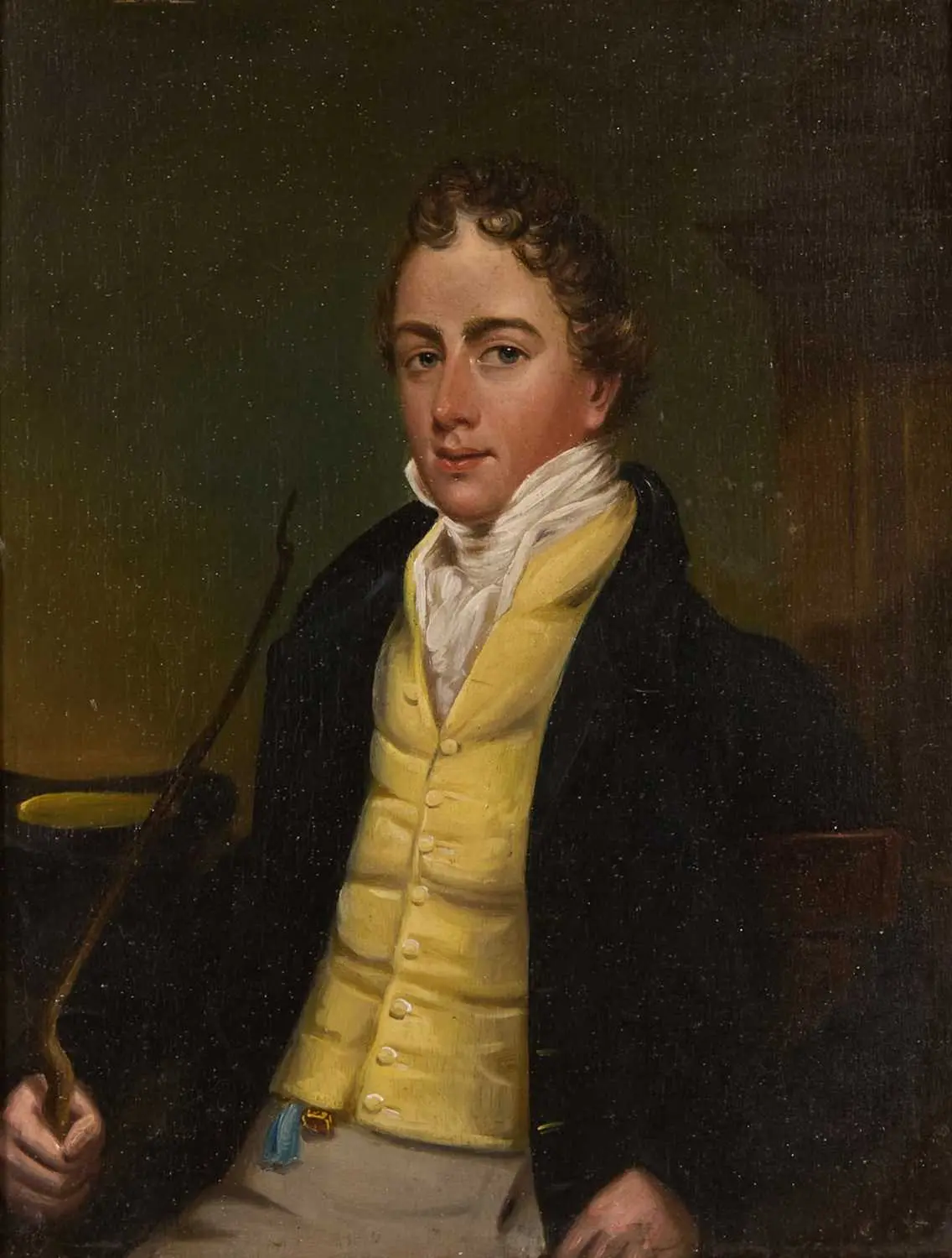 English School, circa 1820 Portrait of a young man, half-length seated