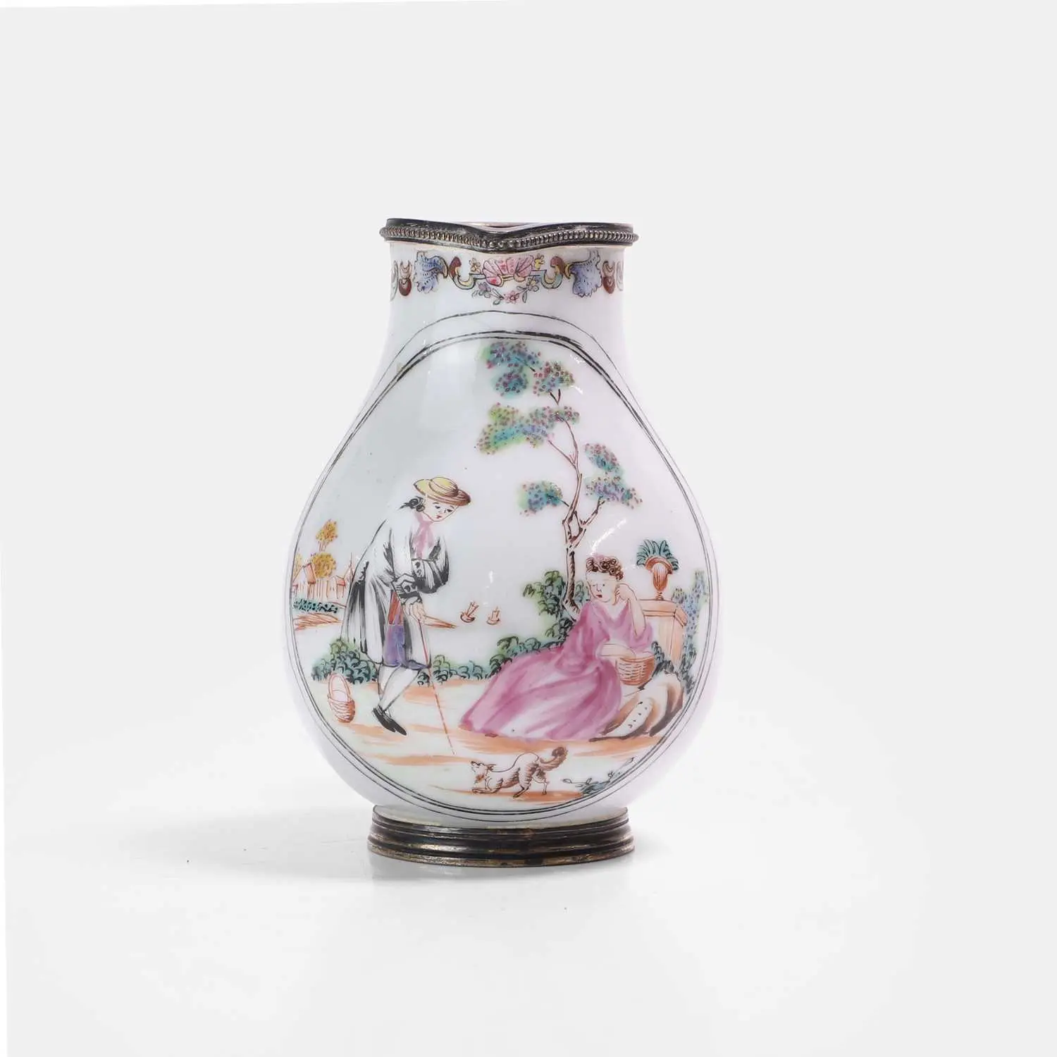 A Chinese export famille rose milk jug 18th century