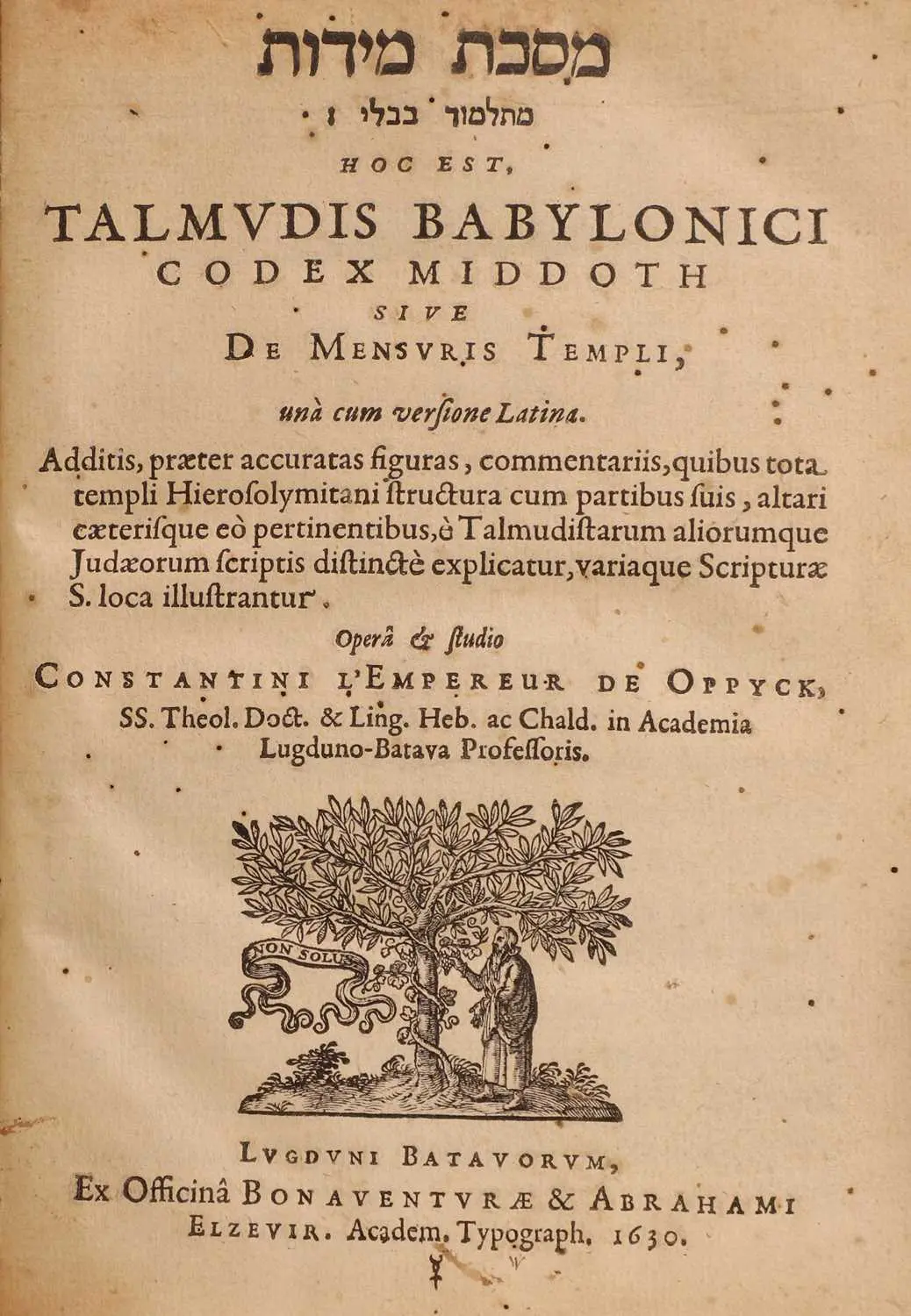 Constantini L'Empereur de Oppyck: Talmudis Babylonici Codex Middoth