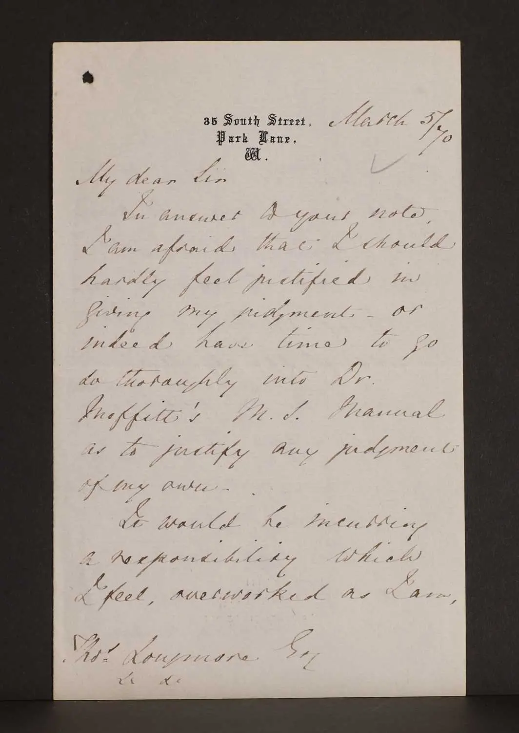 [2 Letters]- Florence NIGHTINGALE- 1- Autograph Letter SIGNED (To